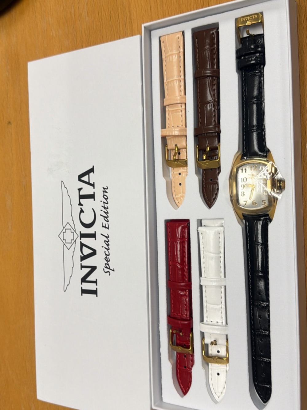 Invicta Women’s Special Edition Interchangeable Leather Strap Watch - Black - Picture 1 of 3